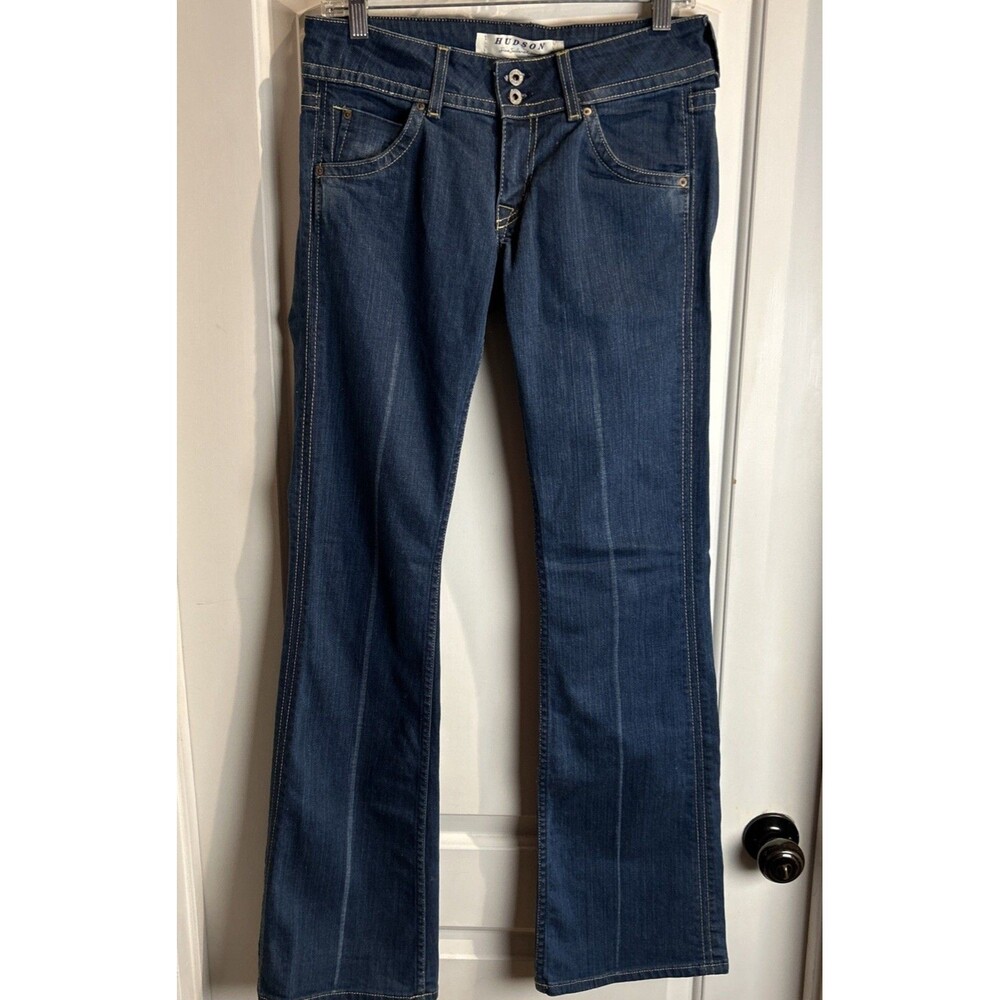 Hudson Jeans Signature Boot Cut  Low Rise Form Fitting Flap Pocket Y2K Womens 28